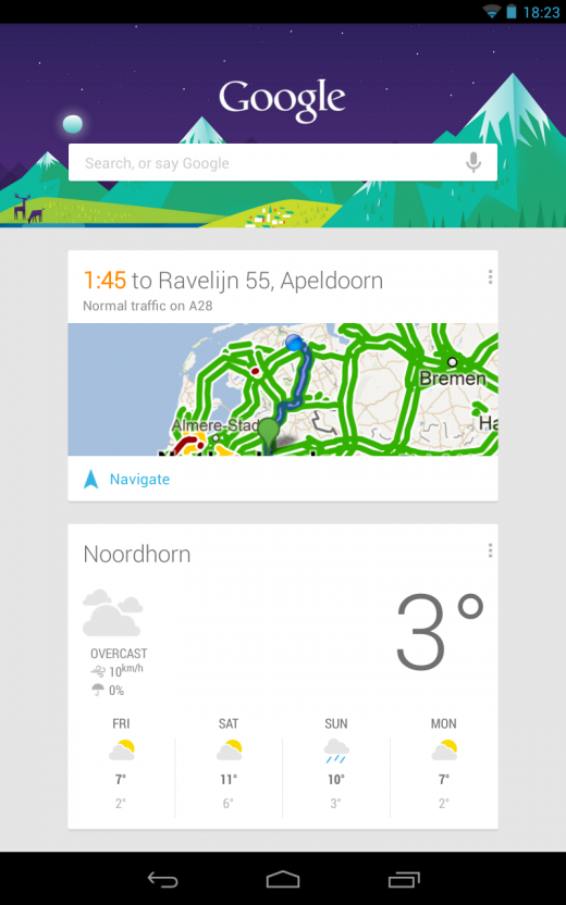 Google Now (traffic and weather)