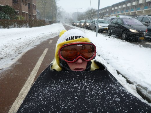Cycling with snow goggles